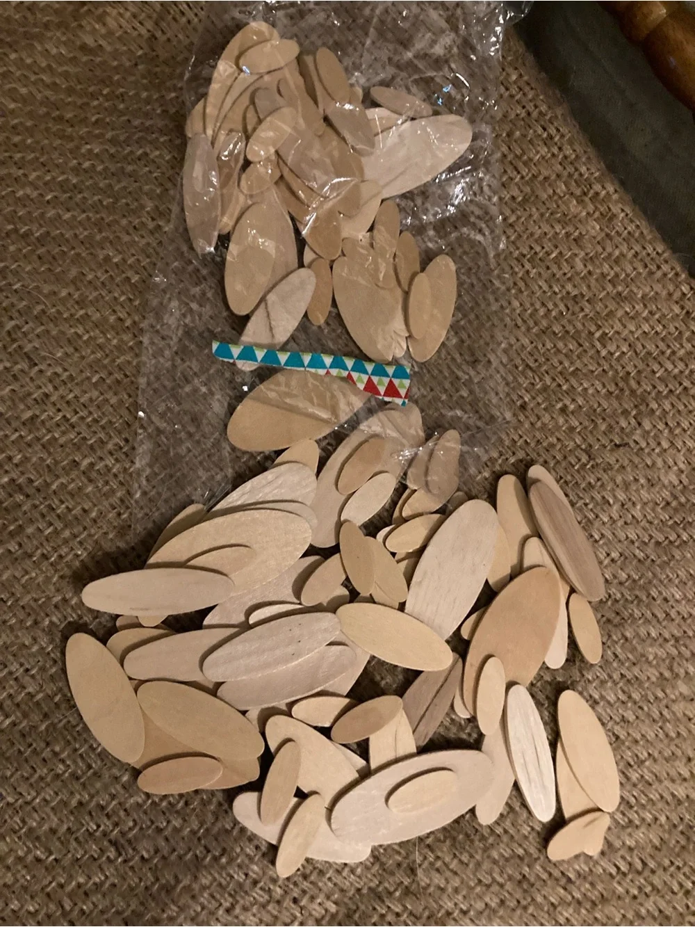 Bundle of wood cut outs